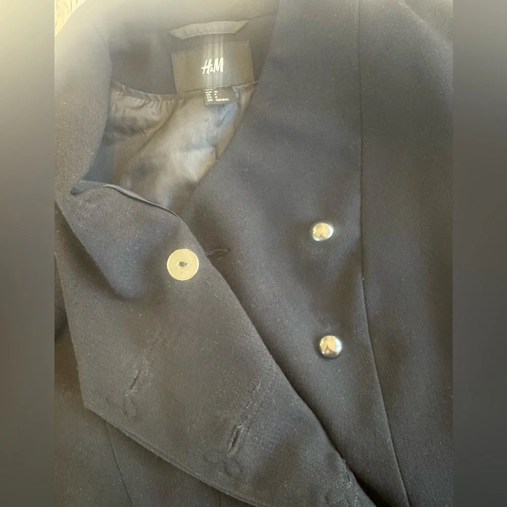 H&M Military Inspired Black Jacket Blazer 6
